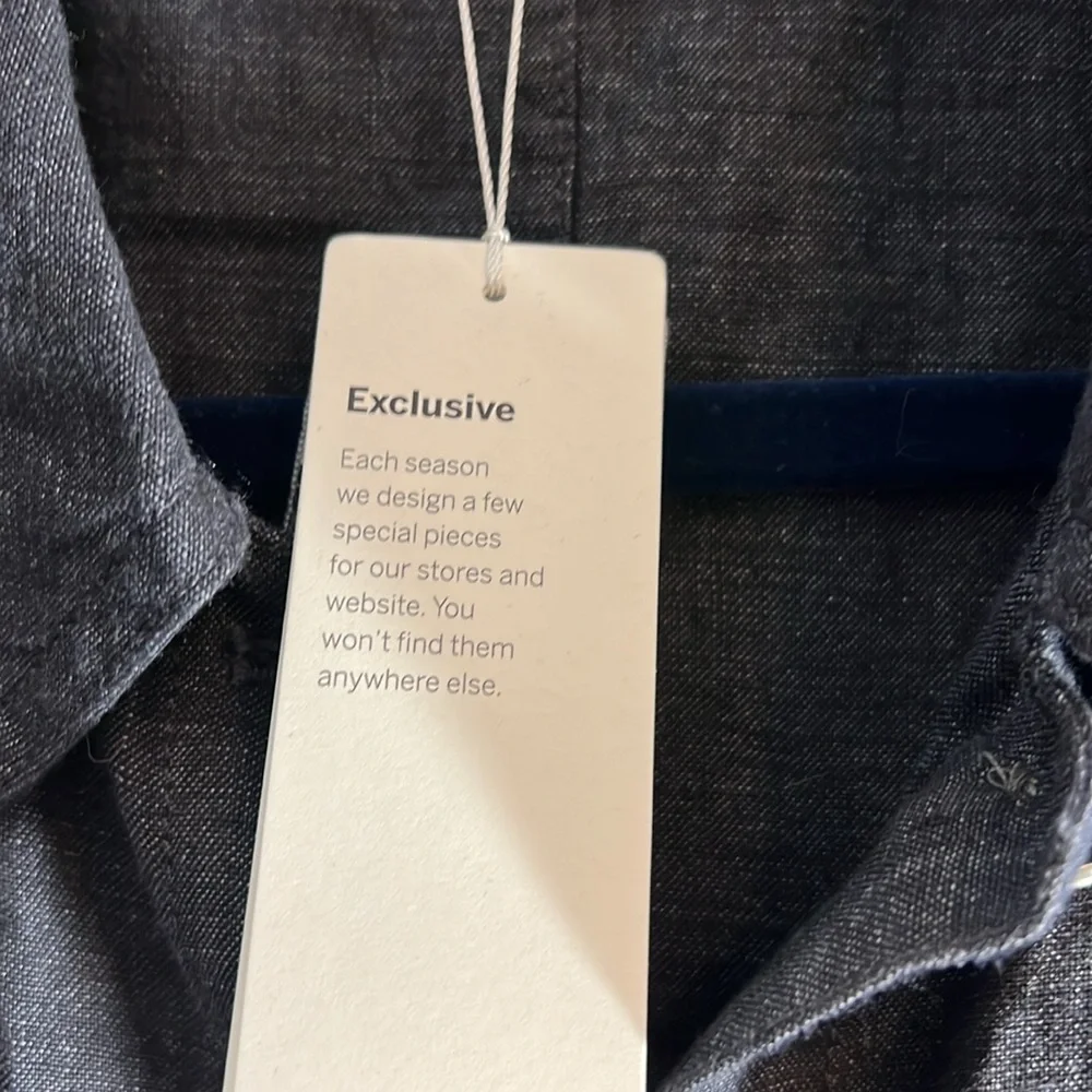 Eileen Fisher denim classic CLR Jacket size M washed organic linen Délavé - Picture 2 of 8
